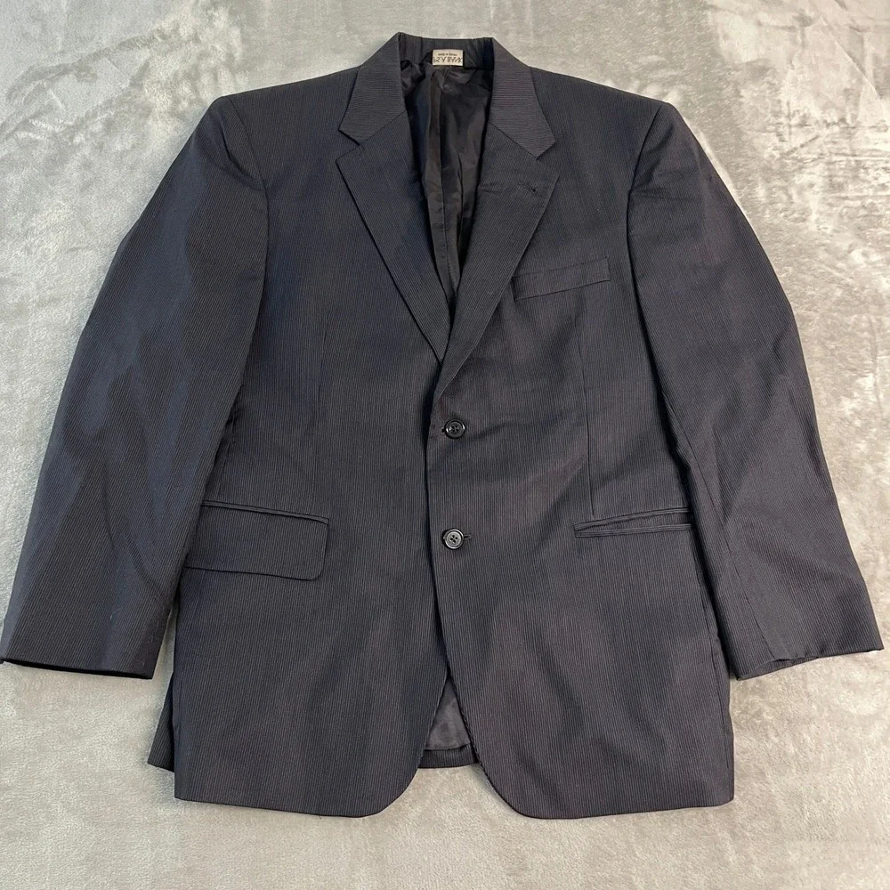 Jos A Bank Signature Collection Blazer Mens 40S Gray Pinstripe Wool Silk Jacket